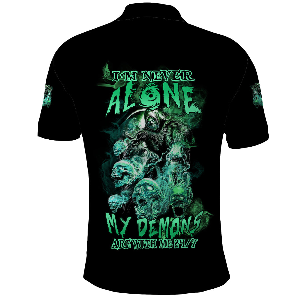 I'm Never Alone Skull Reaper Polo Shirt - Wonder Print Shop
