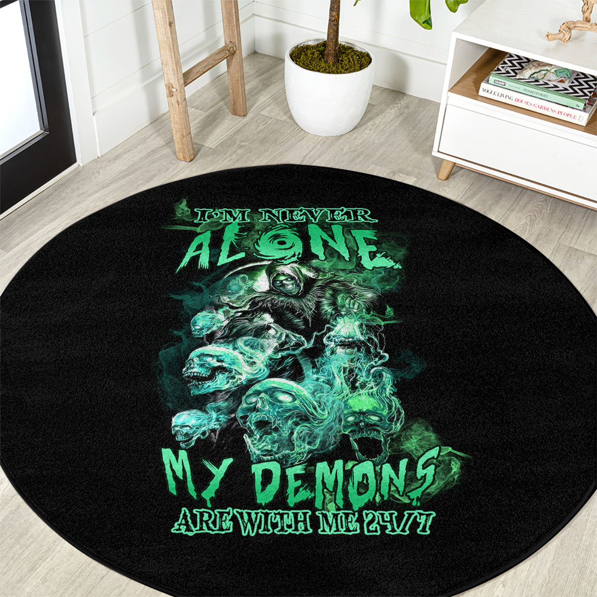 im-never-alone-skull-reaper-round-carpet
