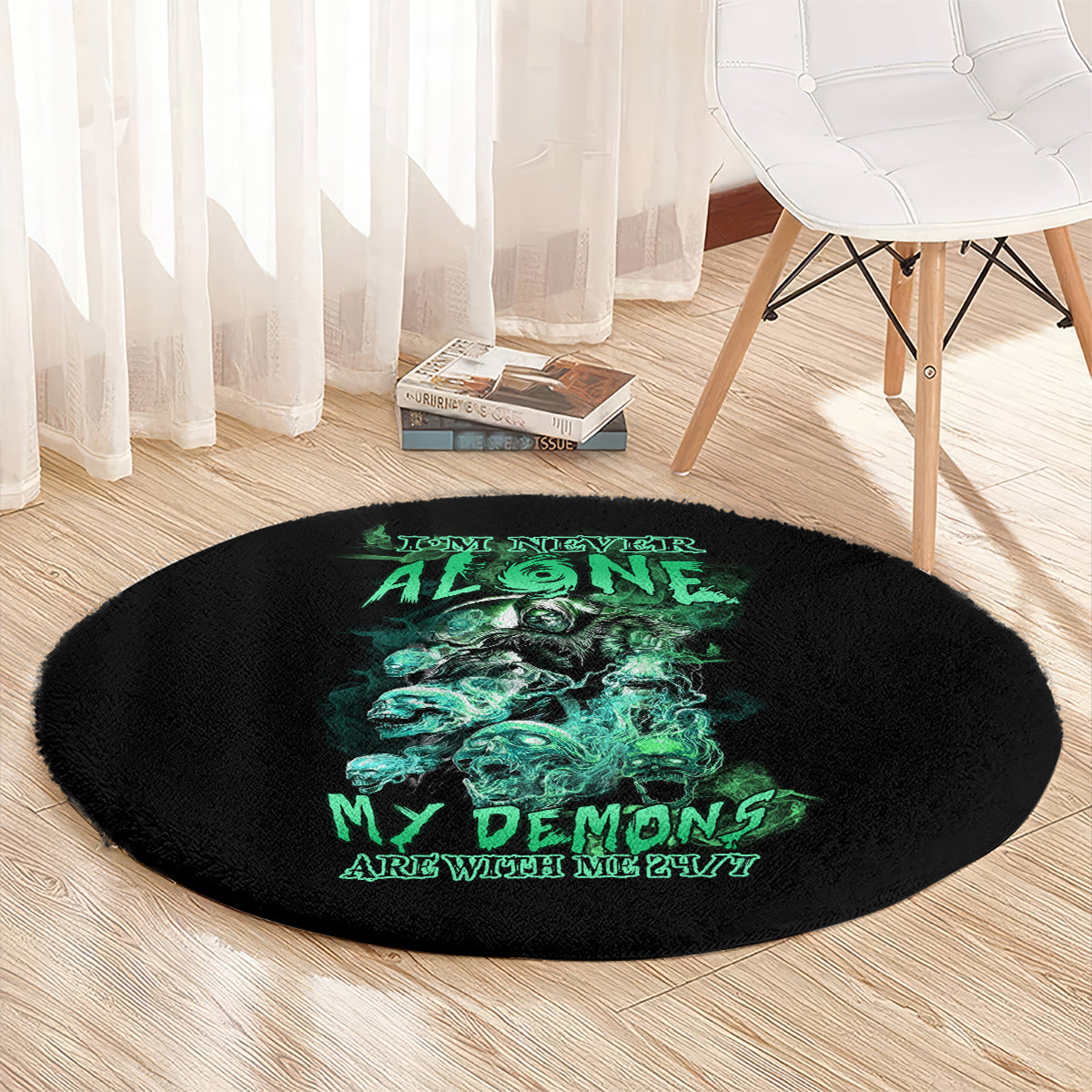 im-never-alone-skull-reaper-round-carpet