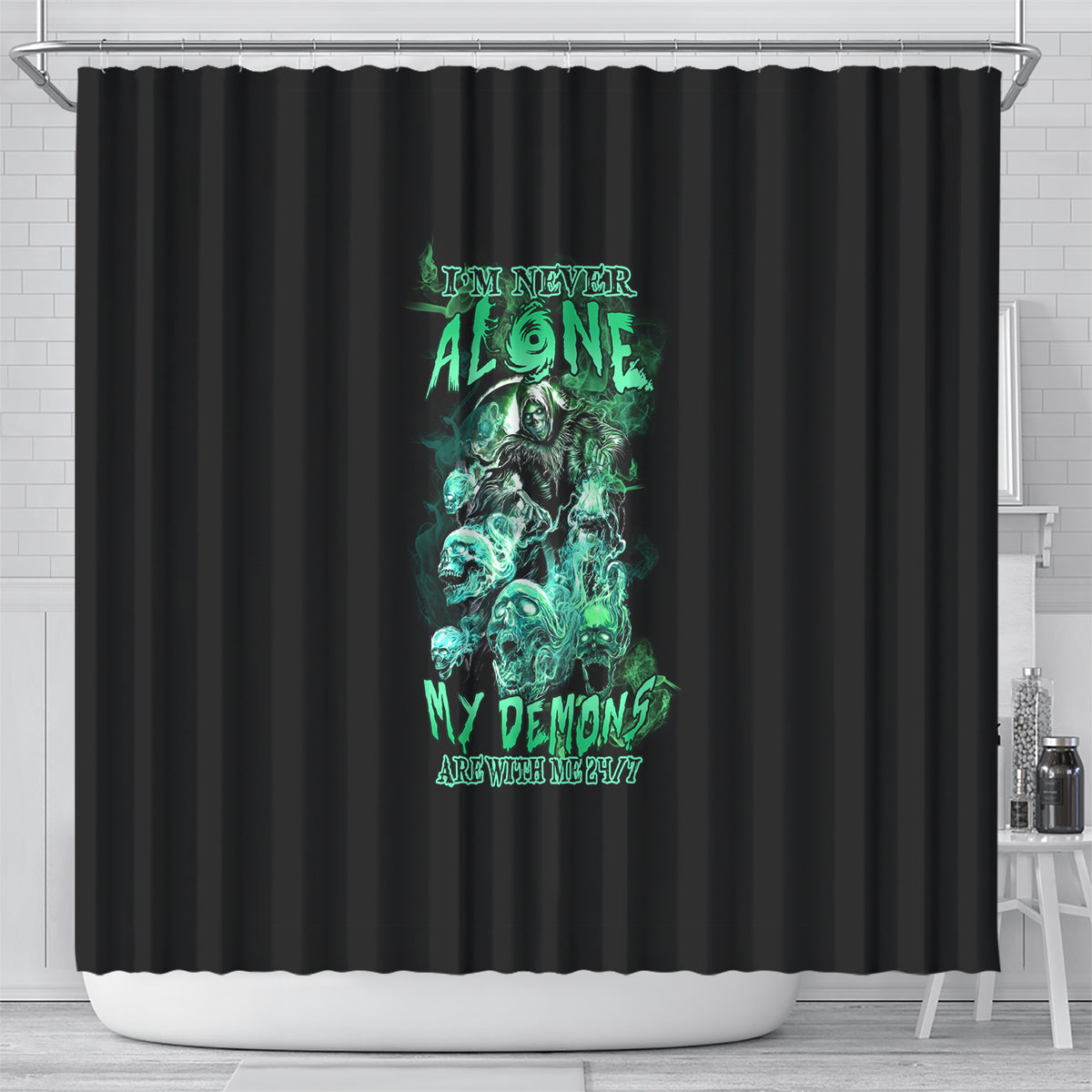 im-never-alone-skull-reaper-shower-curtain