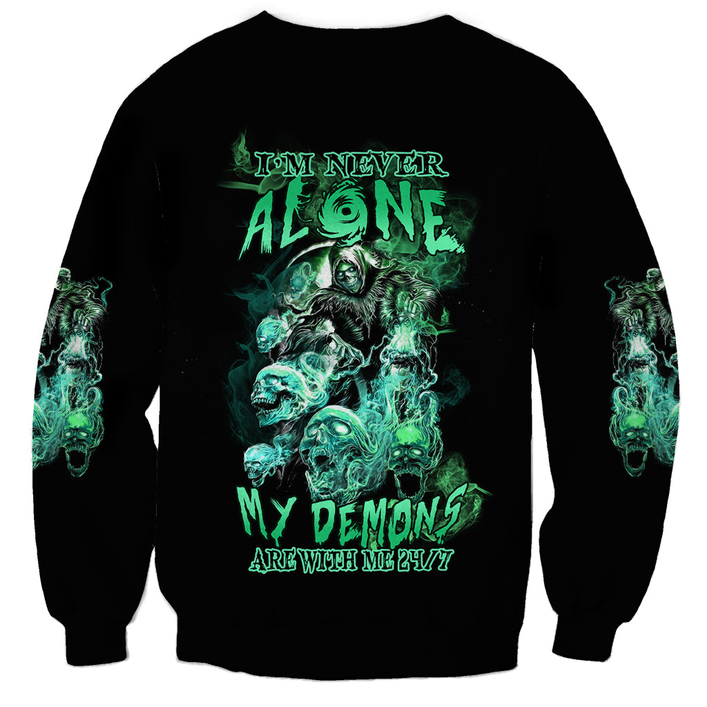 I'm Never Alone Skull Reaper Sweatshirt - Wonder Print Shop
