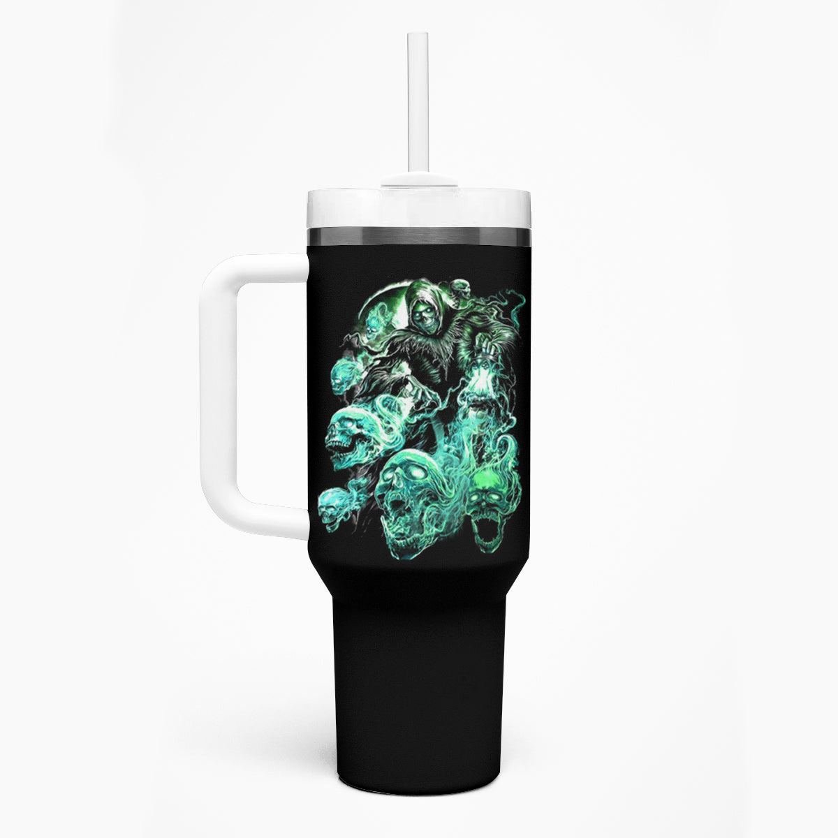 I'm Never Alone Skull Reaper Tumbler With Handle - Wonder Print Shop