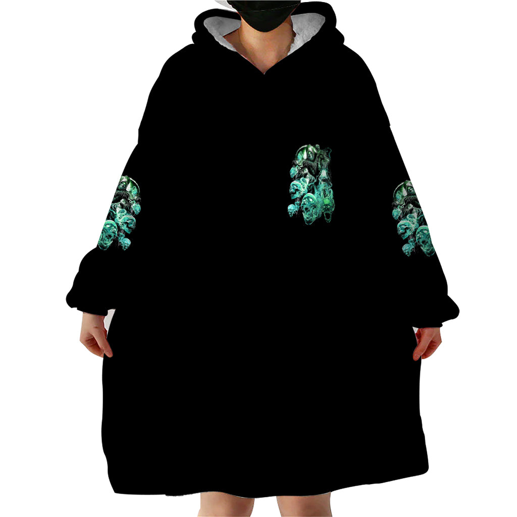 I'm Never Alone Skull Reaper Wearable Blanket Hoodie - Wonder Print Shop