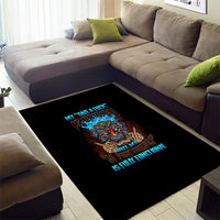 My Give A F Tiki Skull Area Rug - Wonder Print Shop