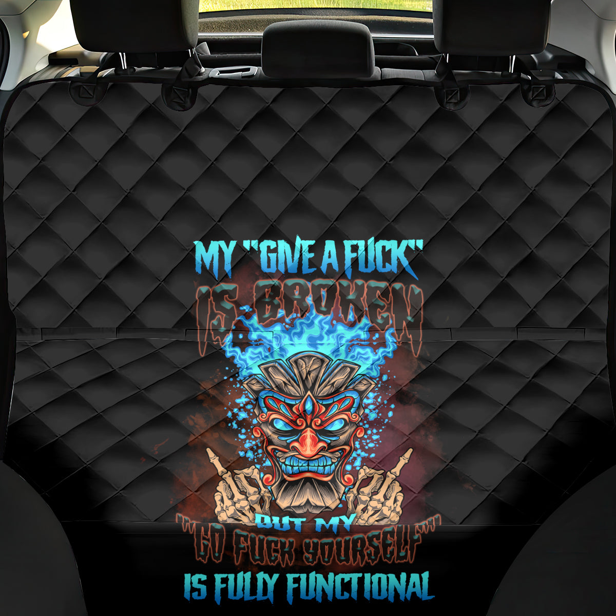 My Give A F Tiki Skull Back Car Seat Cover - Wonder Print Shop
