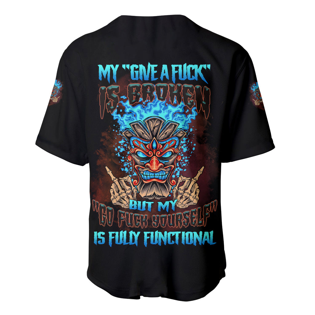 My Give A F Tiki Skull Baseball Jersey - Wonder Print Shop