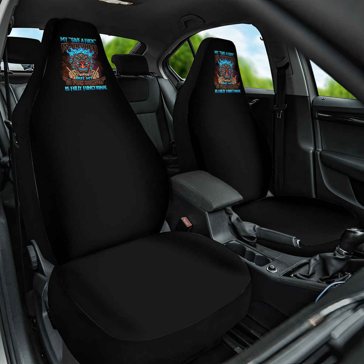 My Give A F Tiki Skull Car Seat Cover - Wonder Print Shop