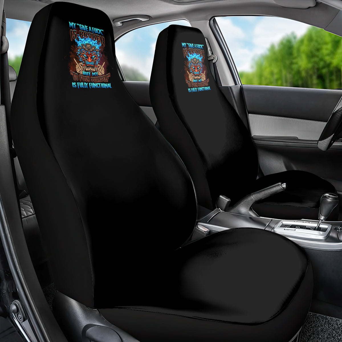 My Give A F Tiki Skull Car Seat Cover - Wonder Print Shop