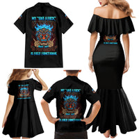 My Give A F Tiki Skull Family Matching Mermaid Dress and Hawaiian Shirt - Wonder Print Shop