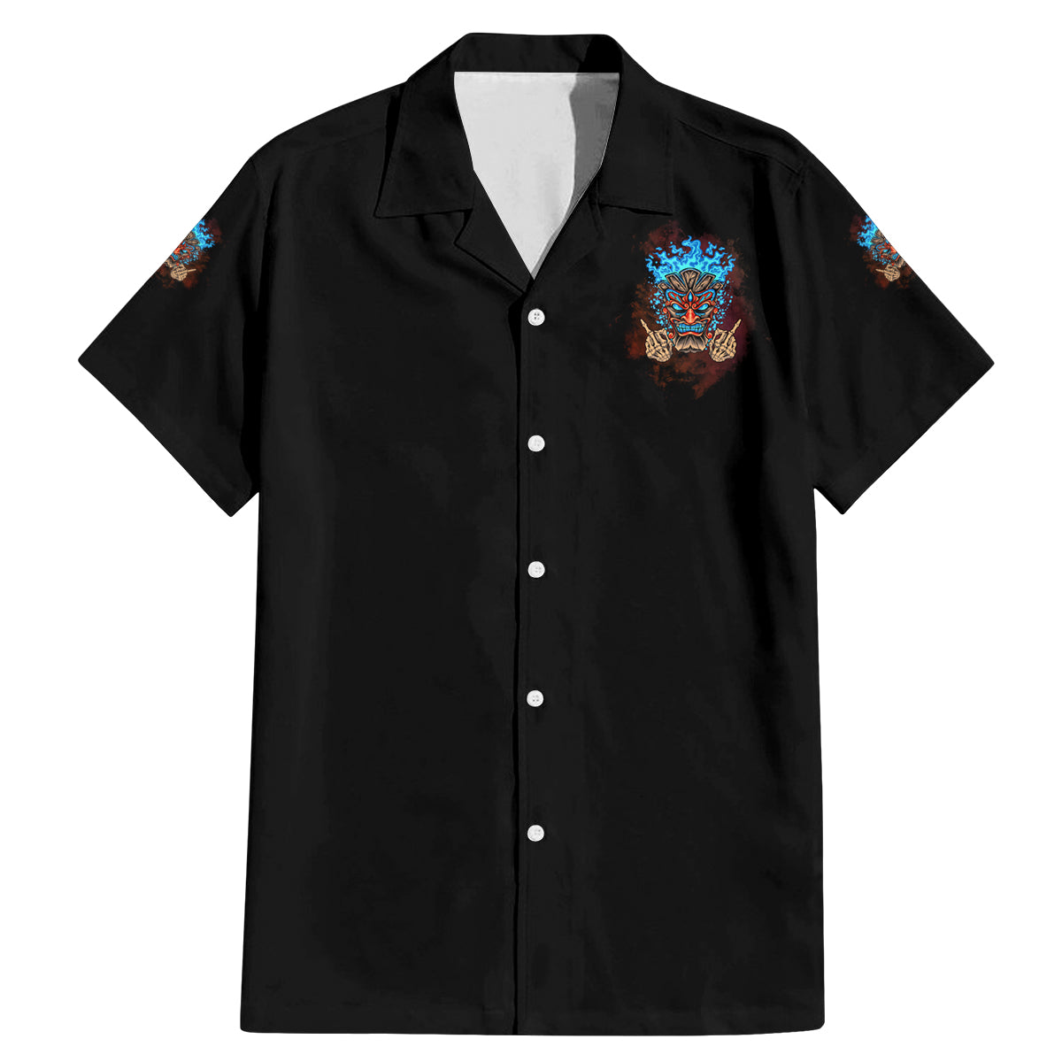 My Give A F Tiki Skull Family Matching Mermaid Dress and Hawaiian Shirt - Wonder Print Shop