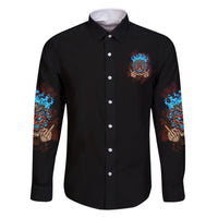 My Give A F Tiki Skull Family Matching Short Sleeve Bodycon Dress and Hawaiian Shirt - Wonder Print Shop