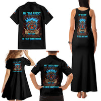 My Give A F Tiki Skull Family Matching Tank Maxi Dress and Hawaiian Shirt - Wonder Print Shop