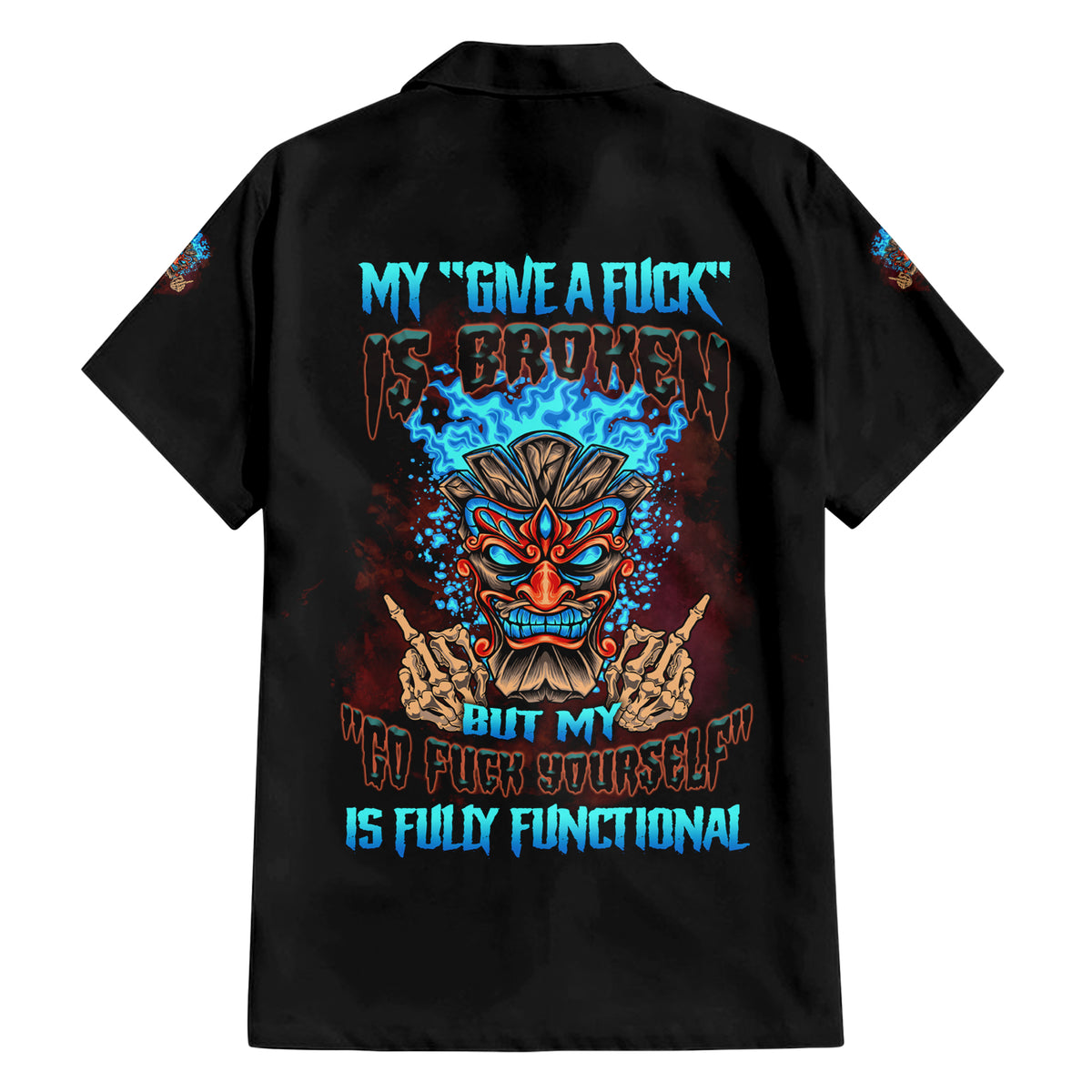 My Give A F Tiki Skull Hawaiian Shirt - Wonder Print Shop