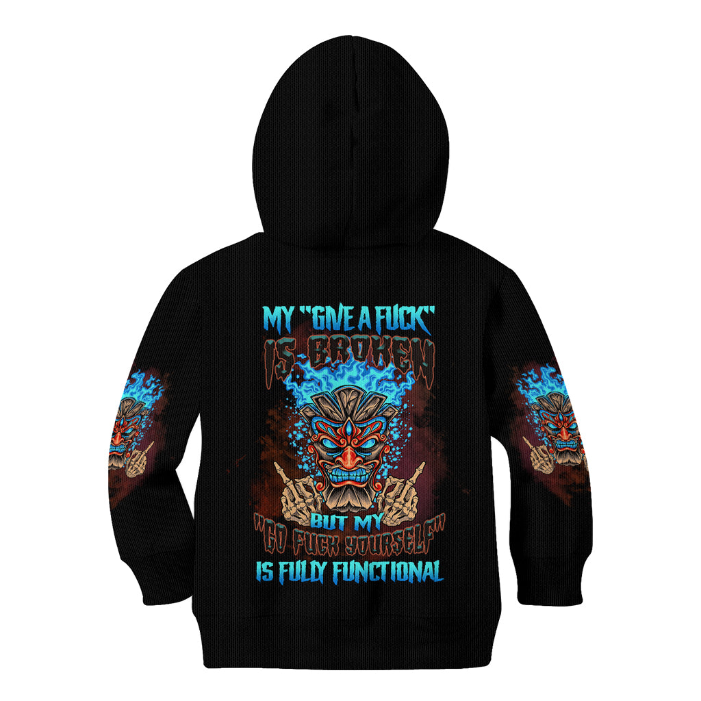 My Give A F Tiki Skull Kid Hoodie - Wonder Print Shop