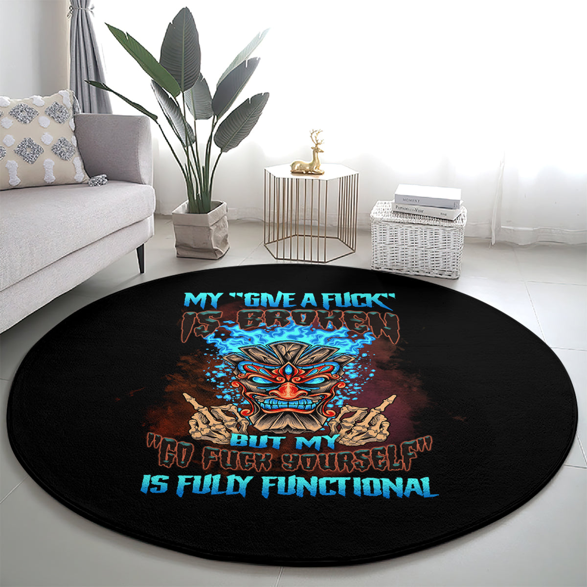 my-give-a-f-tiki-skull-round-carpet