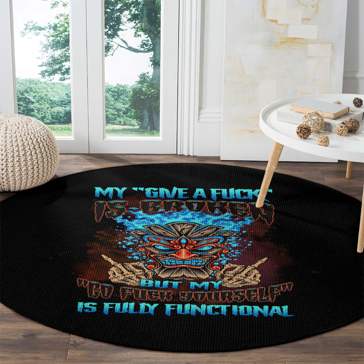 my-give-a-f-tiki-skull-round-carpet