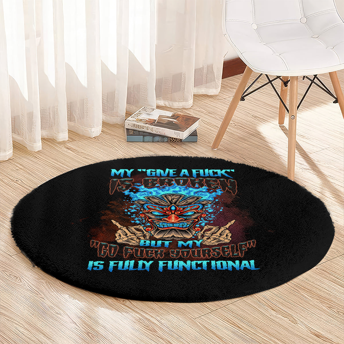 my-give-a-f-tiki-skull-round-carpet