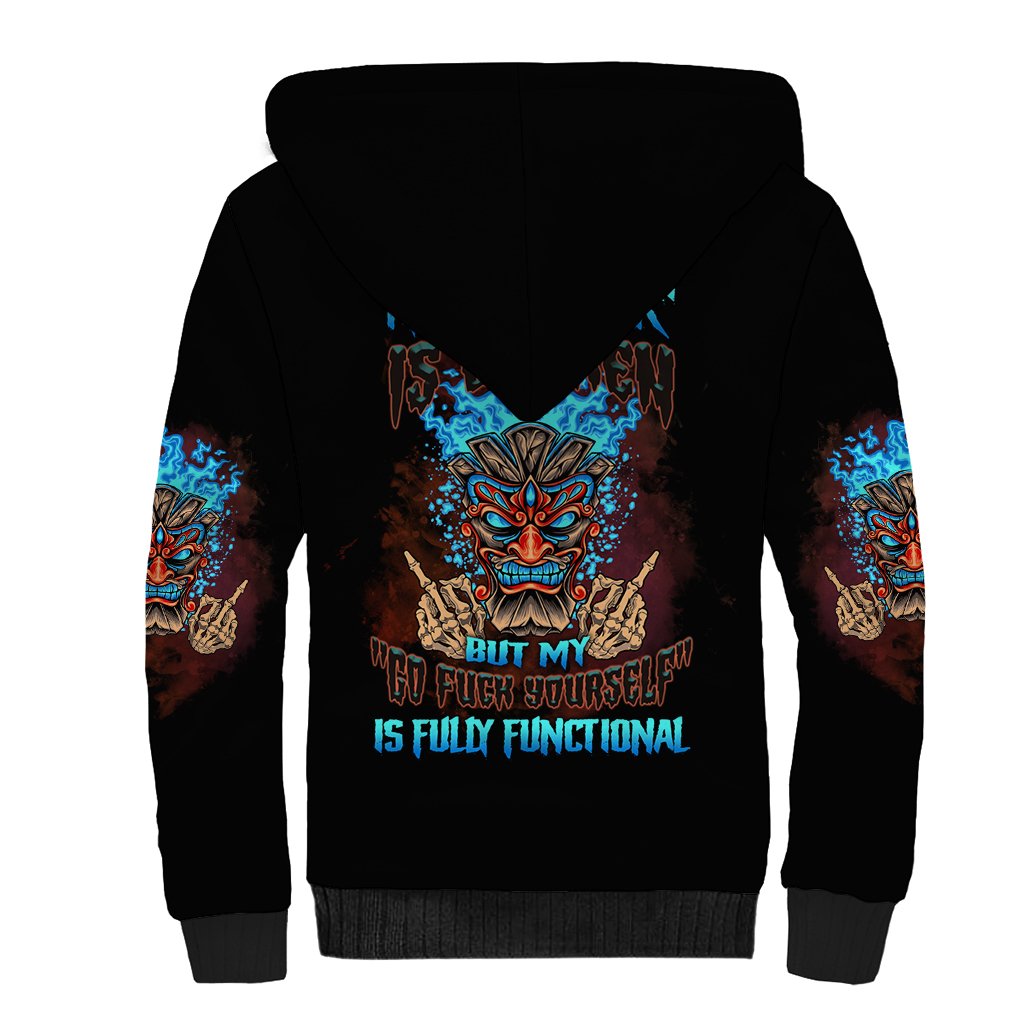My Give A F Tiki Skull Sherpa Hoodie - Wonder Print Shop