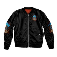My Give A F Tiki Skull Sleeve Zip Bomber Jacket - Wonder Print Shop