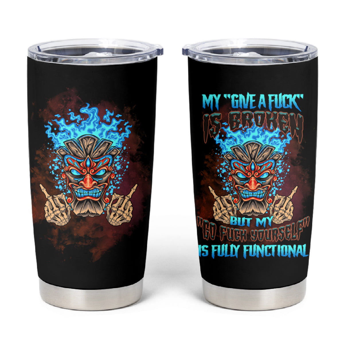 My Give A F Tiki Skull Tumbler Cup - Wonder Print Shop