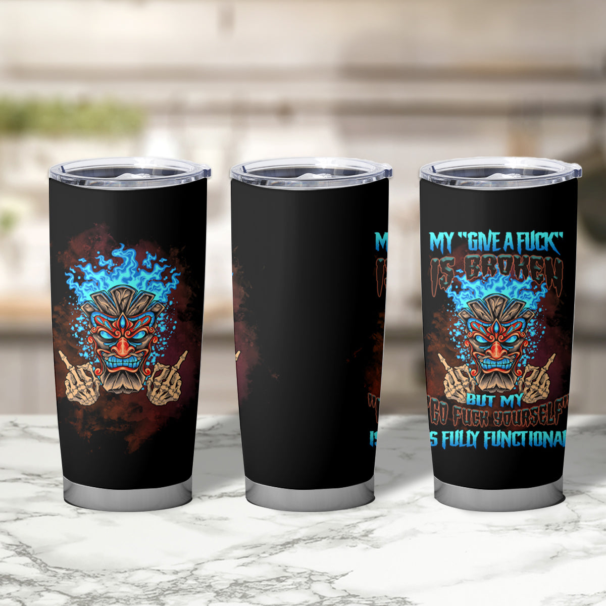 My Give A F Tiki Skull Tumbler Cup - Wonder Print Shop