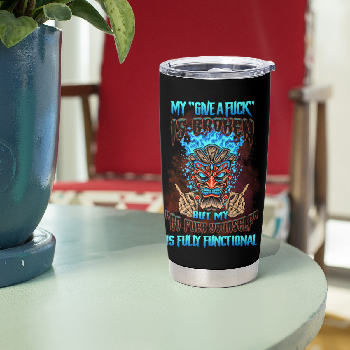 My Give A F Tiki Skull Tumbler Cup - Wonder Print Shop