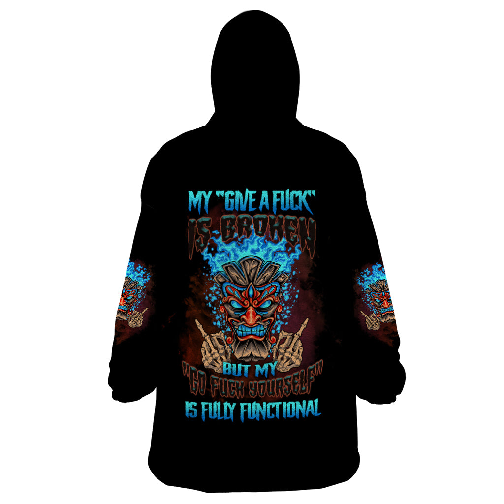 My Give A F Tiki Skull Wearable Blanket Hoodie - Wonder Print Shop