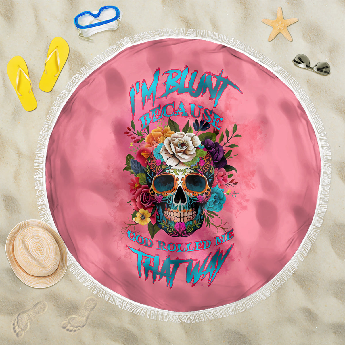 I'm Blunt Because God Rolled Me Beach Blanket - Wonder Print Shop