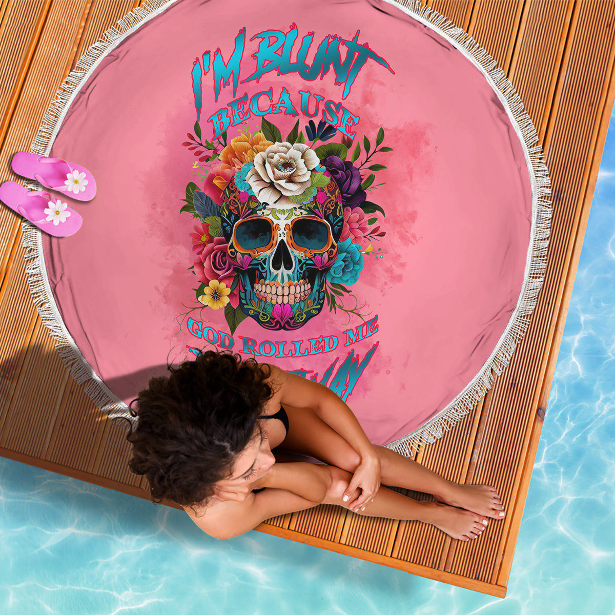 I'm Blunt Because God Rolled Me Beach Blanket - Wonder Print Shop