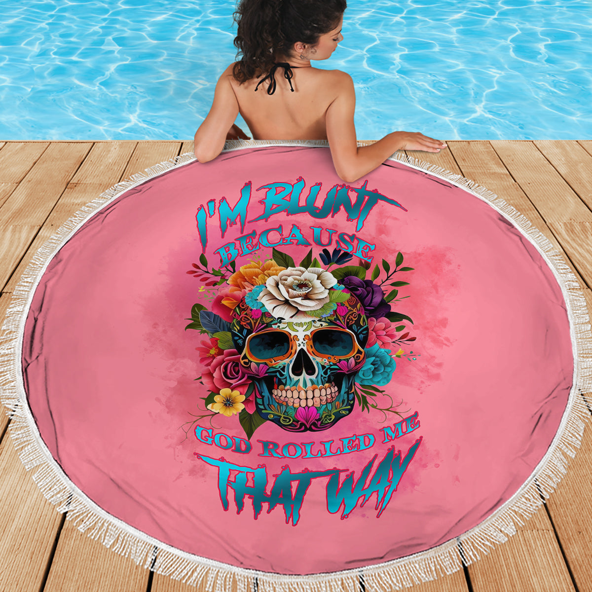I'm Blunt Because God Rolled Me Beach Blanket - Wonder Print Shop