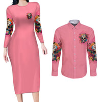 I'm Blunt Because God Rolled Me Couples Matching Long Sleeve Bodycon Dress and Long Sleeve Button Shirt - Wonder Print Shop