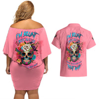 I'm Blunt Because God Rolled Me Couples Matching Off Shoulder Short Dress and Hawaiian Shirt - Wonder Print Shop