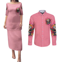 I'm Blunt Because God Rolled Me Couples Matching Puletasi Dress and Long Sleeve Button Shirt - Wonder Print Shop
