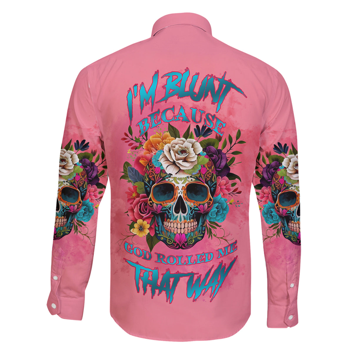 I'm Blunt Because God Rolled Me Family Matching Long Sleeve Bodycon Dress and Hawaiian Shirt - Wonder Print Shop
