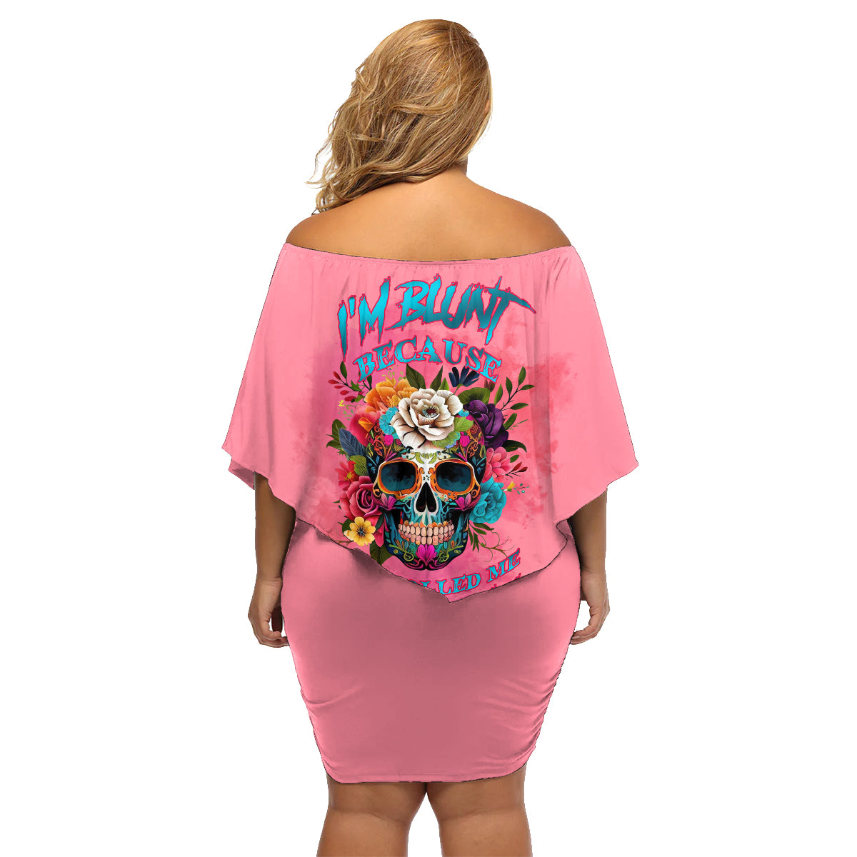 I'm Blunt Because God Rolled Me Family Matching Off Shoulder Short Dress and Hawaiian Shirt - Wonder Print Shop