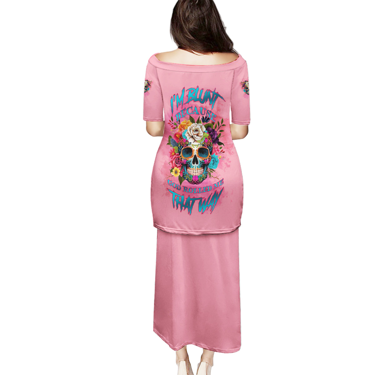 I'm Blunt Because God Rolled Me Family Matching Puletasi Dress and Hawaiian Shirt - Wonder Print Shop