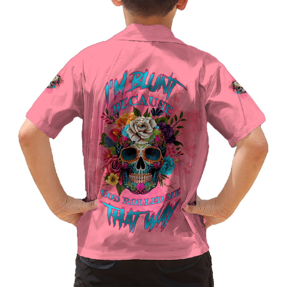 I'm Blunt Because God Rolled Me Kid Hawaiian Shirt - Wonder Print Shop