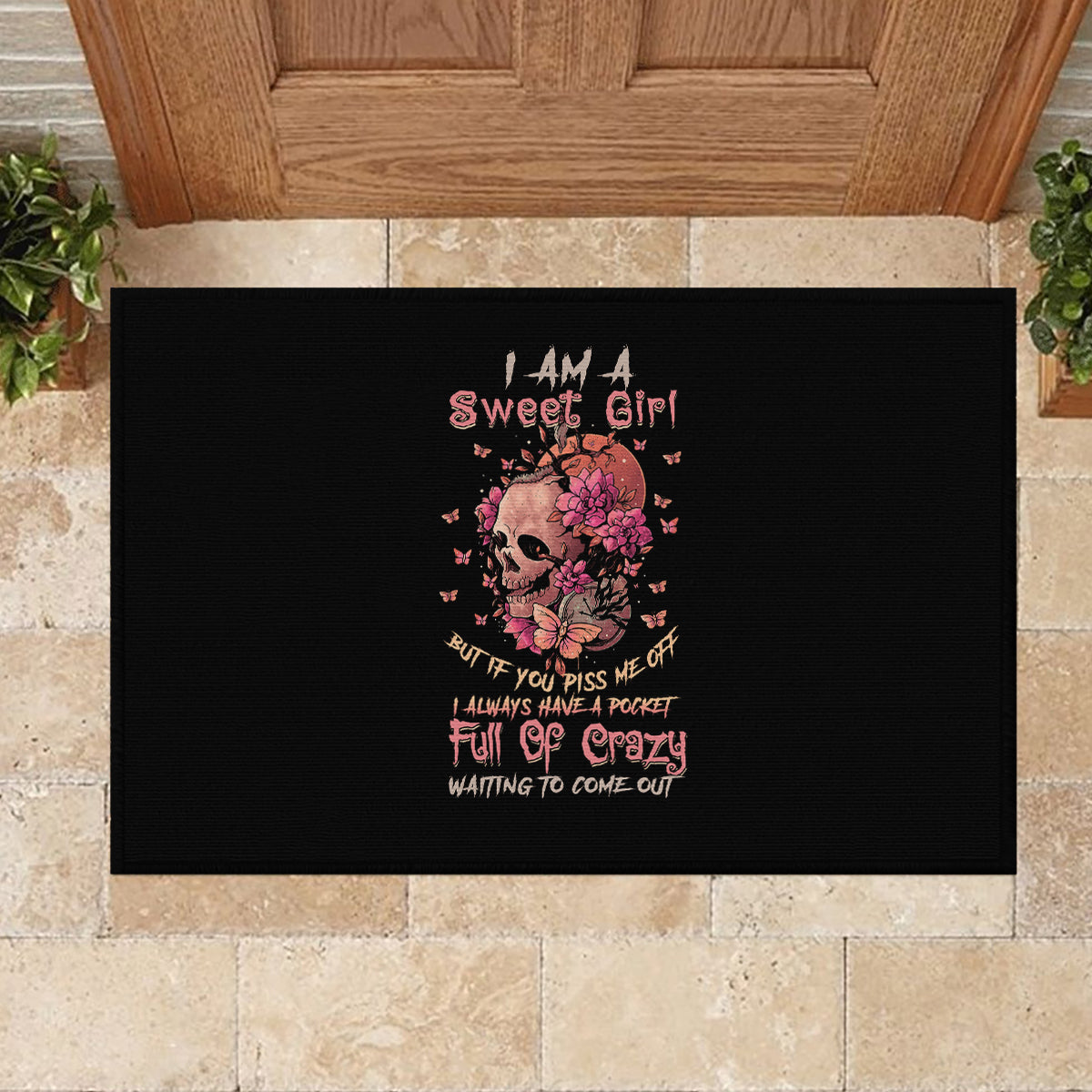 I'm Blunt Because God Rolled Me Rubber Doormat - Wonder Print Shop