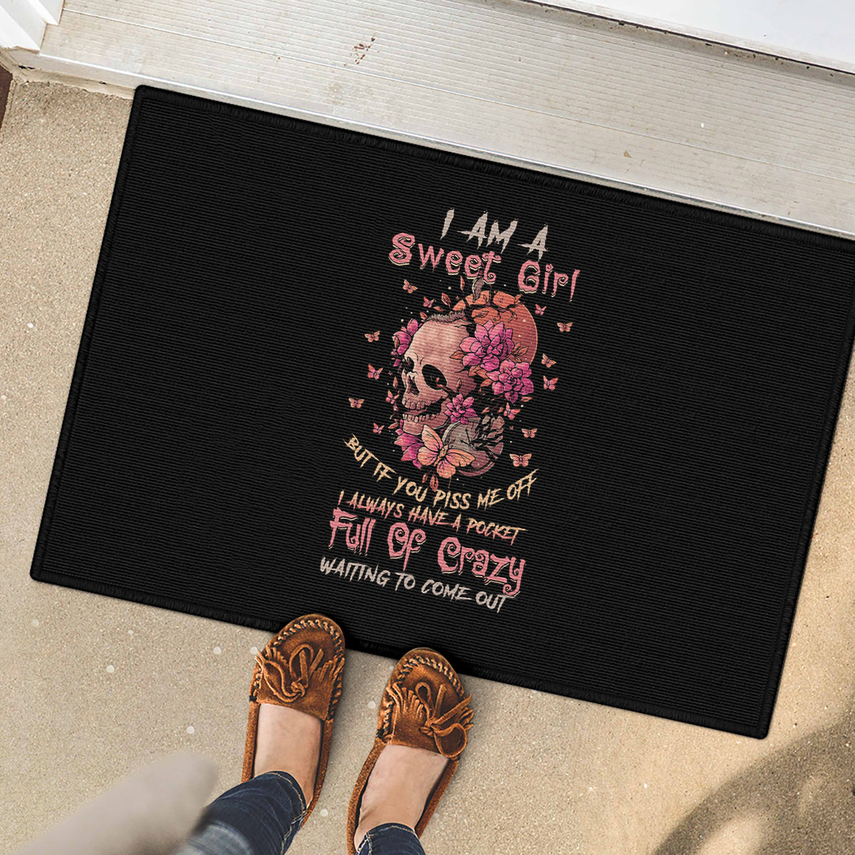 I'm Blunt Because God Rolled Me Rubber Doormat - Wonder Print Shop