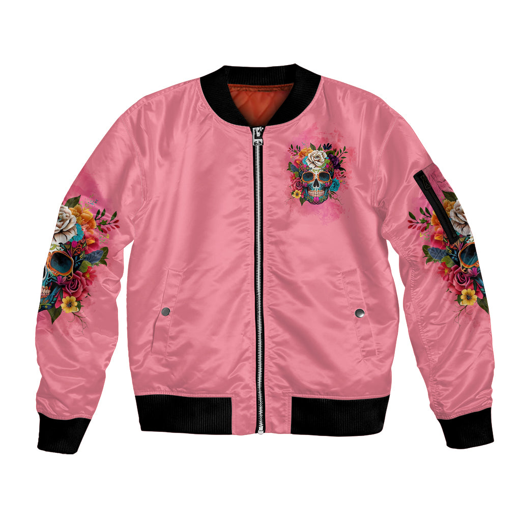 I'm Blunt Because God Rolled Me Sleeve Zip Bomber Jacket - Wonder Print Shop