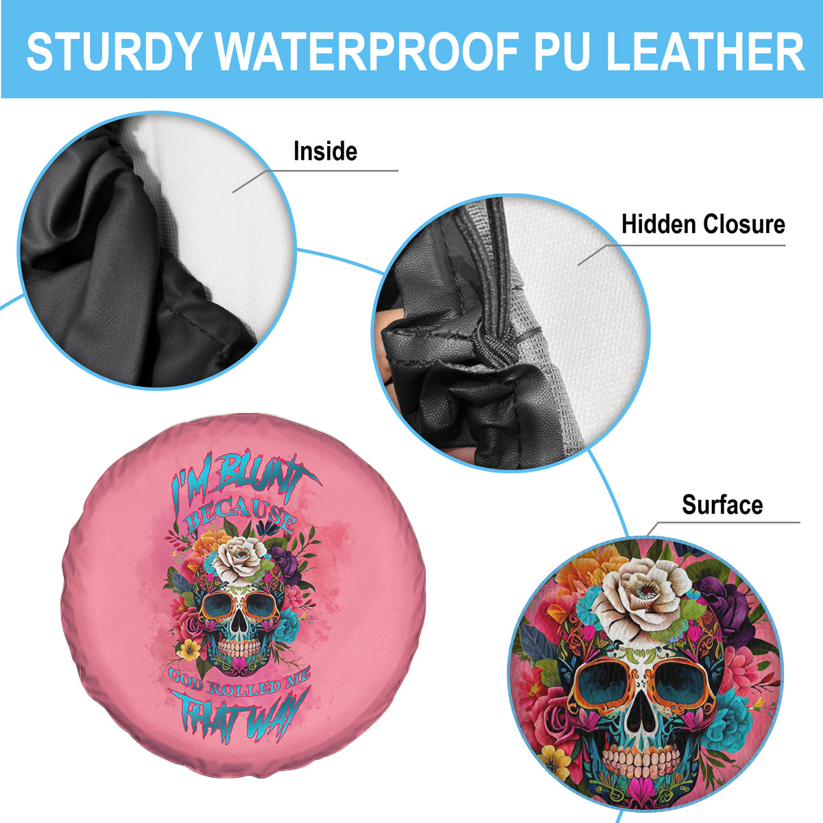 I'm Blunt Because God Rolled Me Spare Tire Cover - Wonder Print Shop