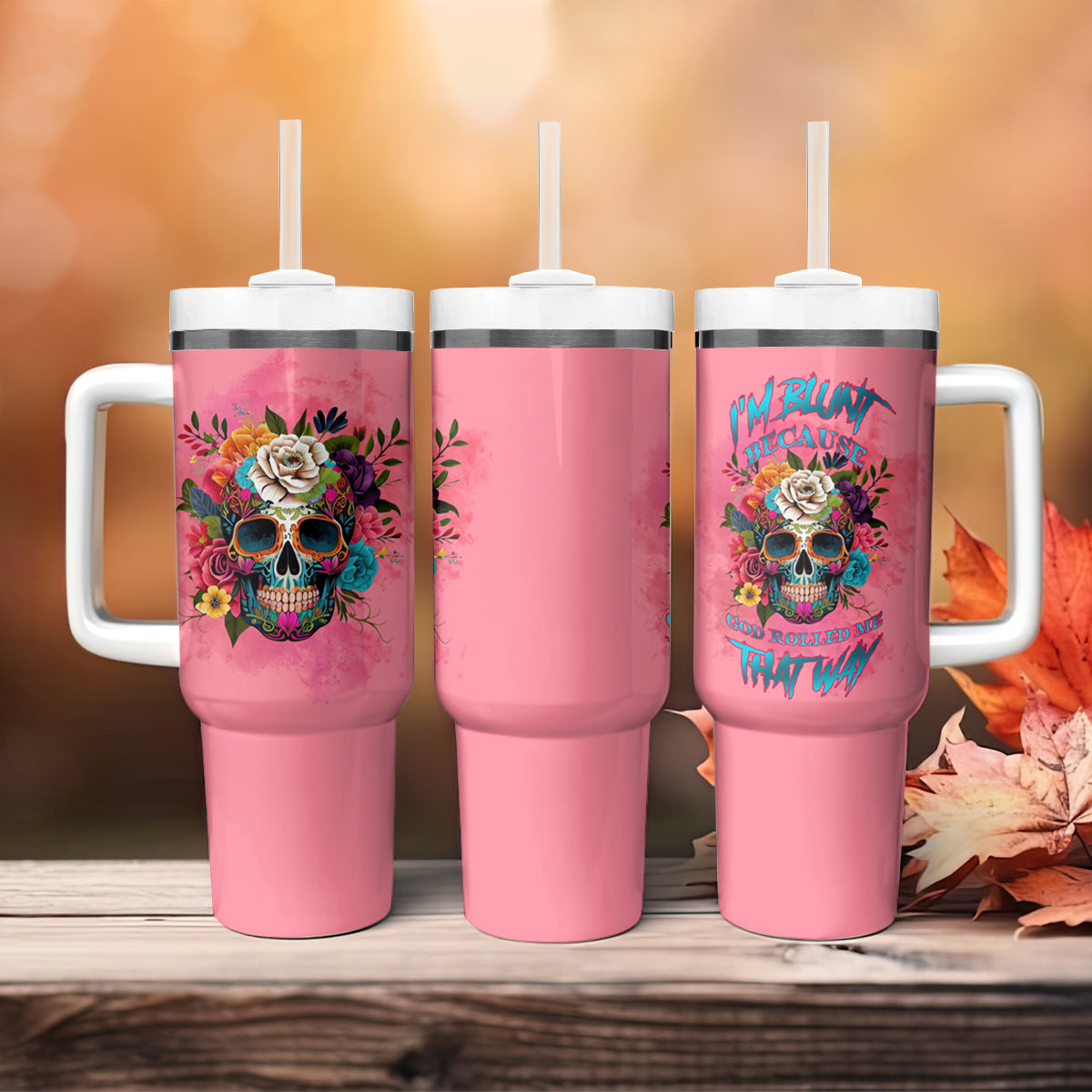 I'm Blunt Because God Rolled Me Tumbler With Handle - Wonder Print Shop