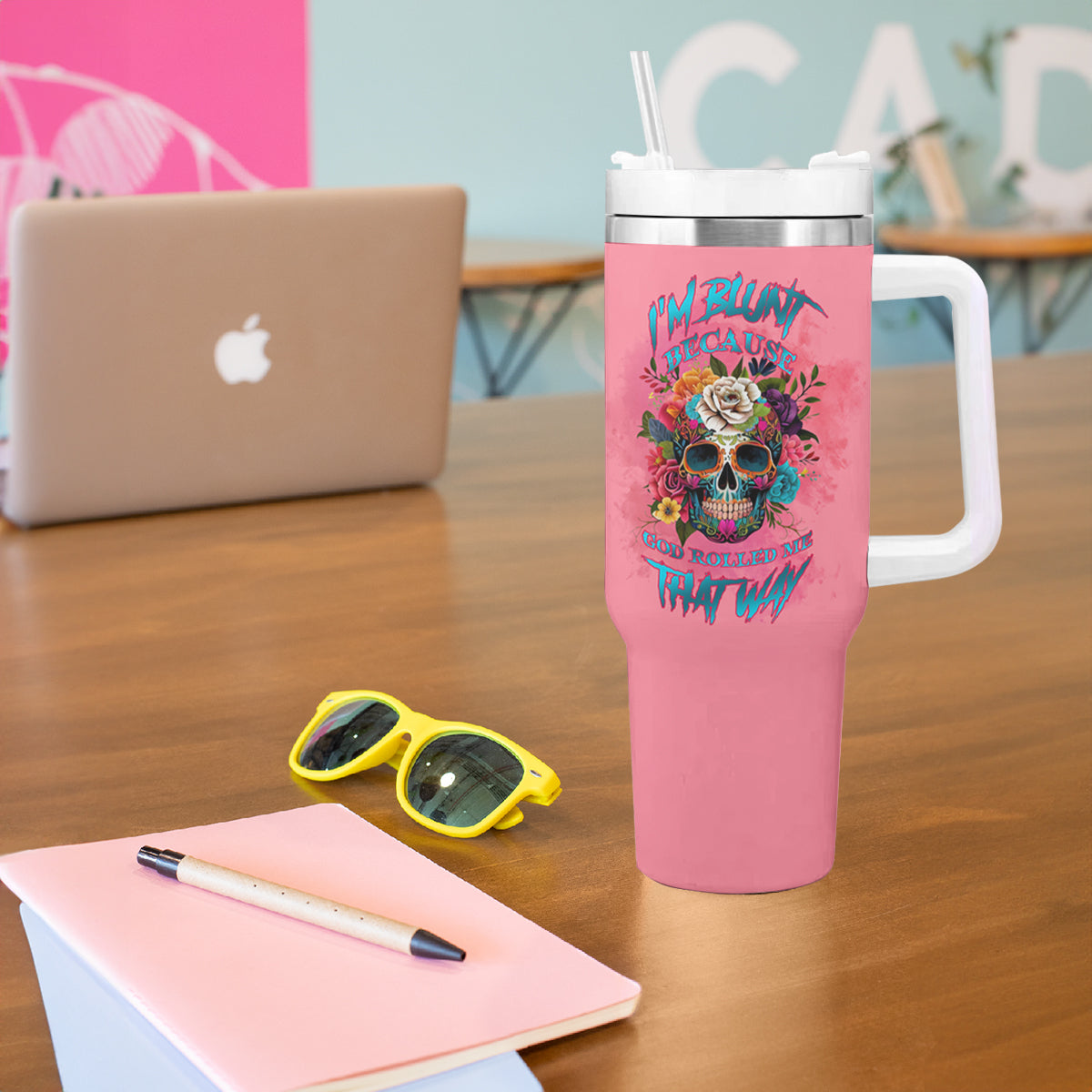 I'm Blunt Because God Rolled Me Tumbler With Handle - Wonder Print Shop