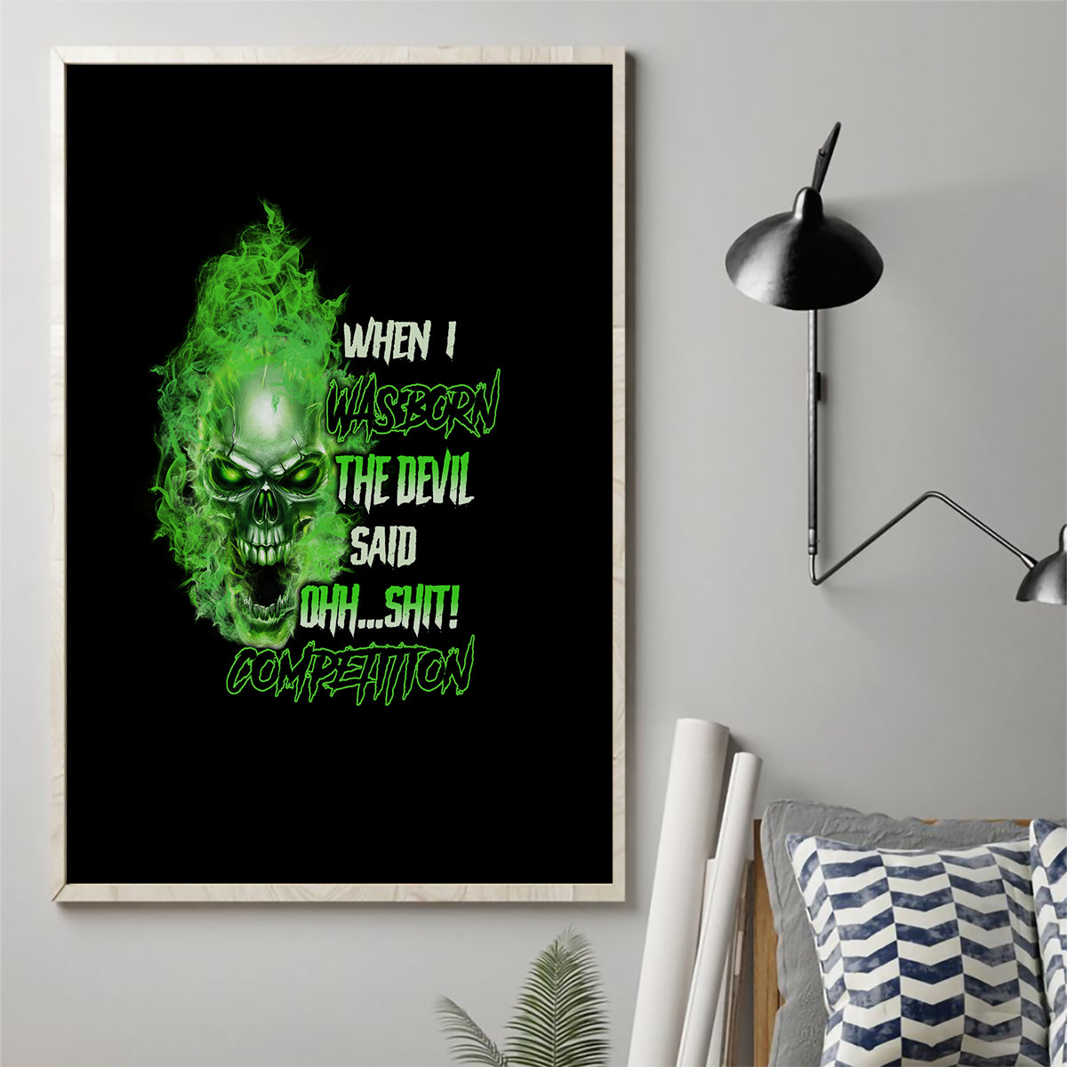 When I Was Born Skull Canvas Wall Art - Wonder Print Shop