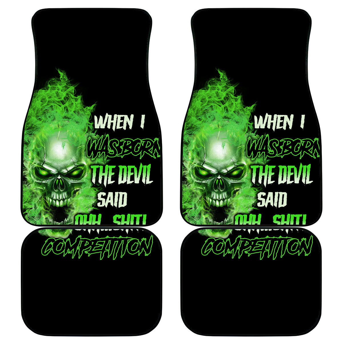 When I Was Born Skull Car Mats - Wonder Print Shop