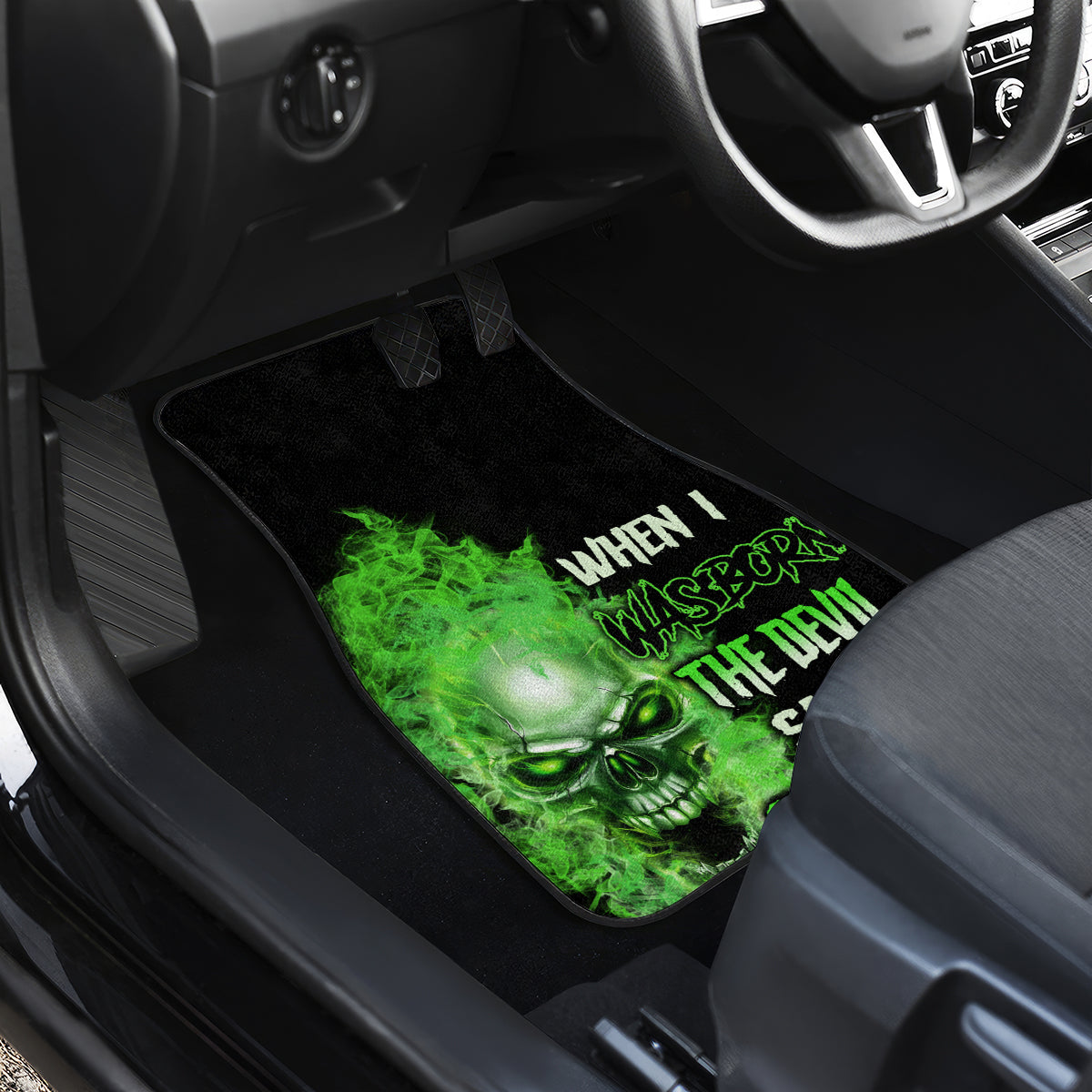 When I Was Born Skull Car Mats - Wonder Print Shop