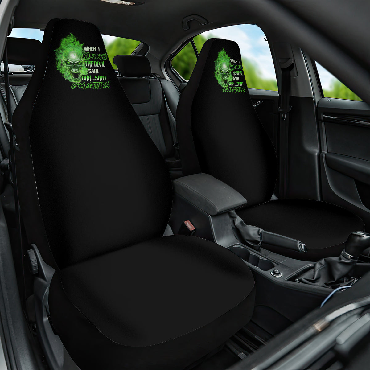 When I Was Born Skull Car Seat Cover - Wonder Print Shop