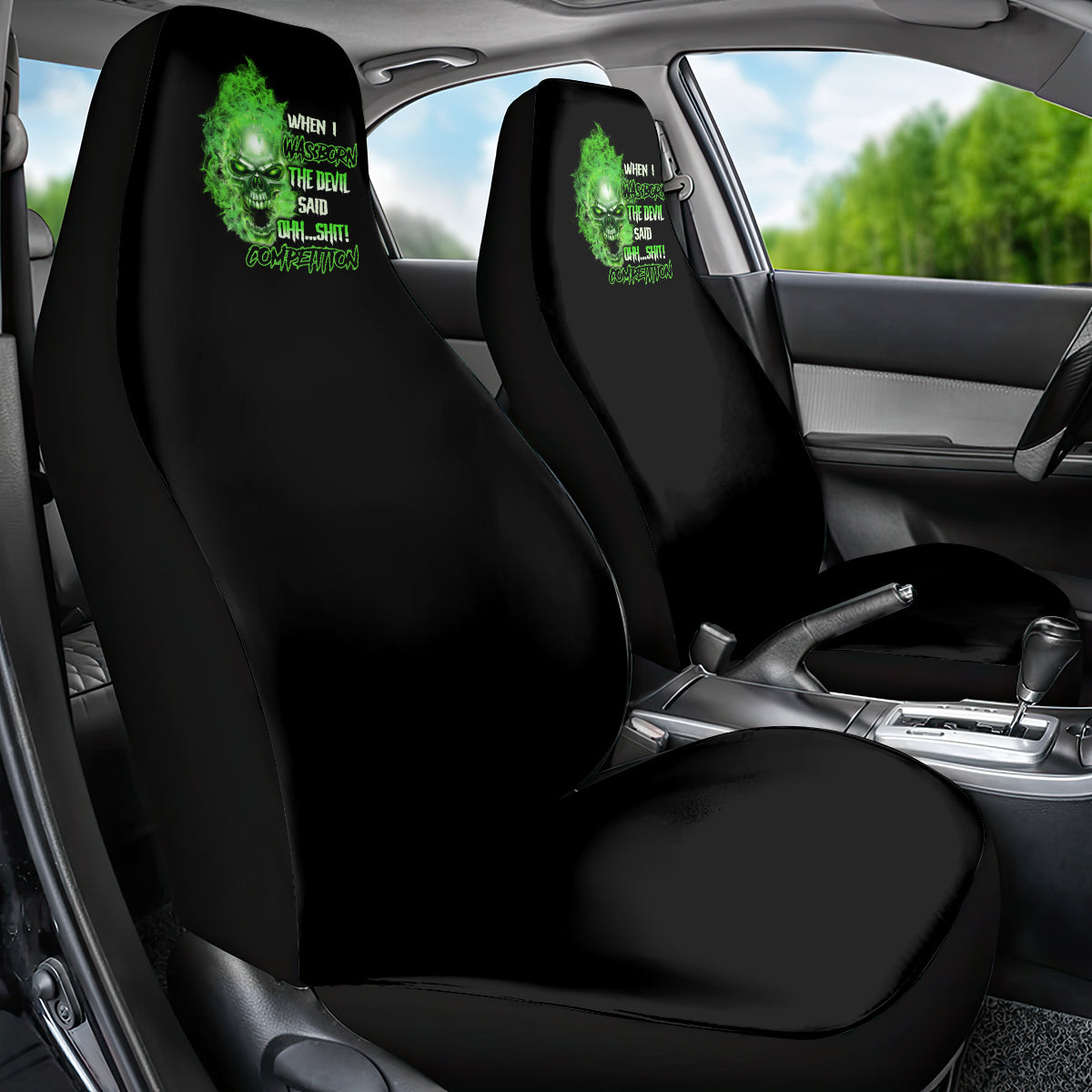 When I Was Born Skull Car Seat Cover - Wonder Print Shop