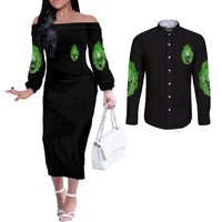 when-i-was-born-skull-couples-matching-off-the-shoulder-long-sleeve-dress-and-long-sleeve-button-shirt