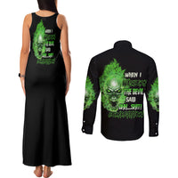 When I Was Born Skull Couples Matching Tank Maxi Dress and Long Sleeve Button Shirt - Wonder Print Shop